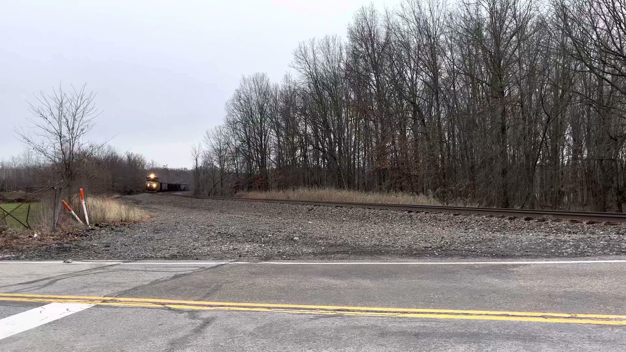 NS 1091 Leads UP 6593 on Westbound Coal Drag 572 at Ravenna, Ohio -12/7/2021