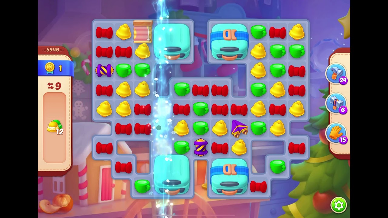 HomeScapes Level 5946 no boosters (14 moves)