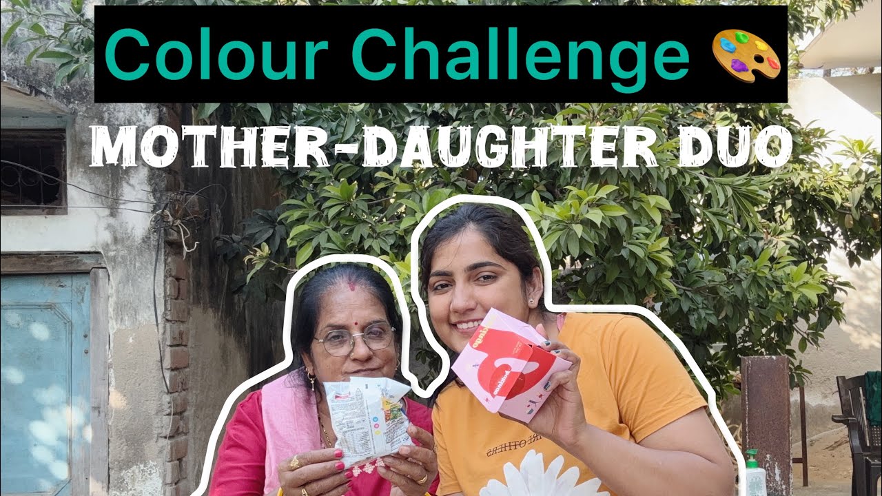Colour challenge with mummy🎨😻 #motherdaughter #colourchallenge #youtubevideo #trending #explorepage 