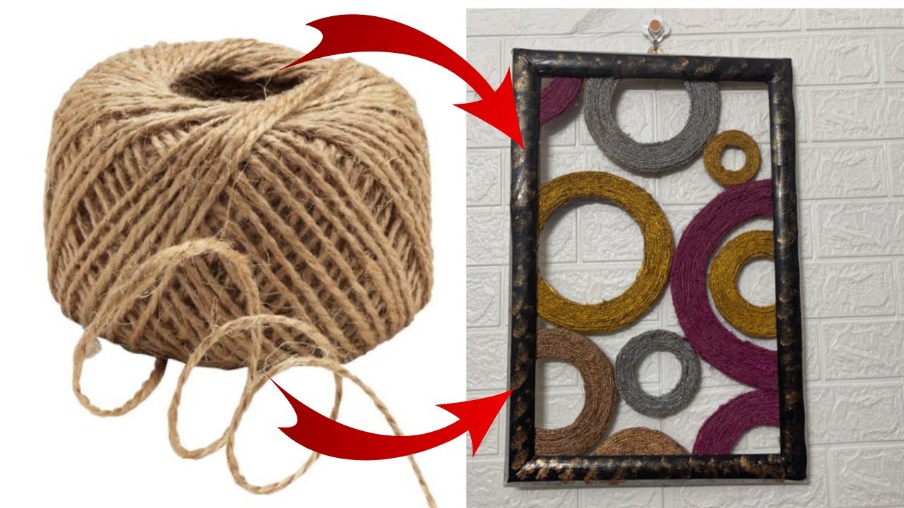 DIY/ Beautiful Wall frame with jute rope| Craft Ideas /Wall hanging @GulGArtAndCraft#diycraft