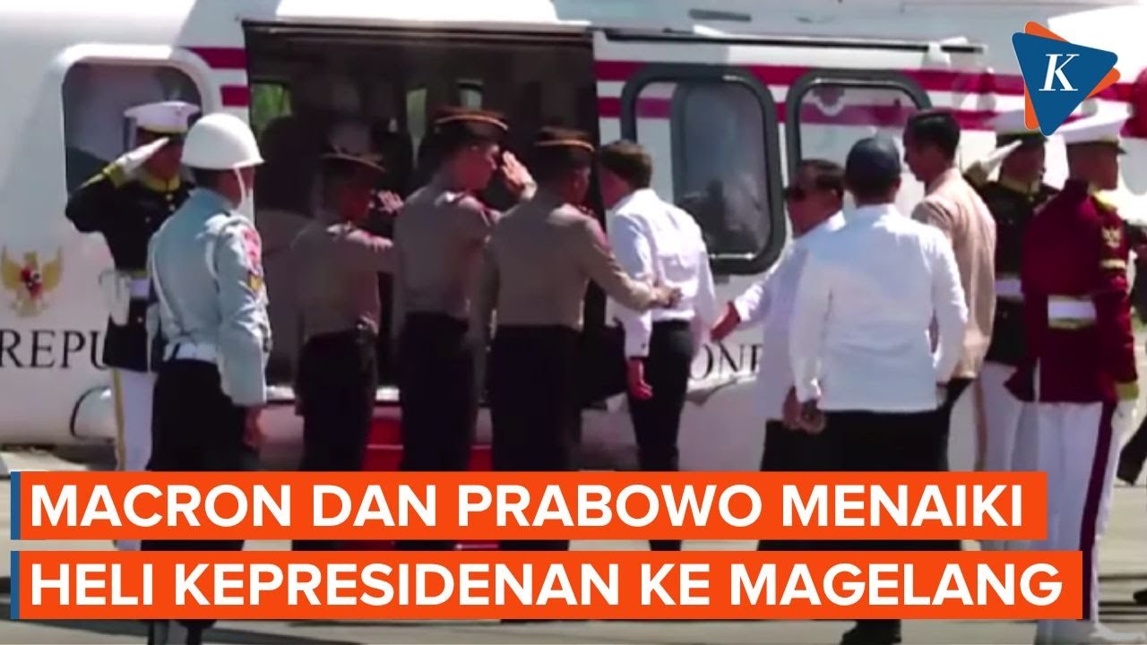 [FULL] Keberangkatan Prabowo dan Macron ke Magelang Pakai Heli Kepresidenan