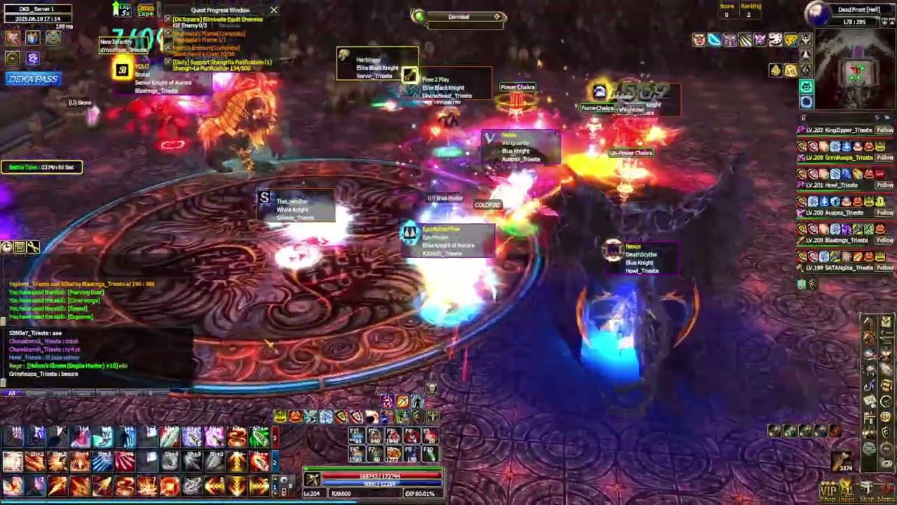 Dekaron Global DF 185-209 / nagkakainitan yung dalawang player/ heated PVP in DF Hell(185-209)