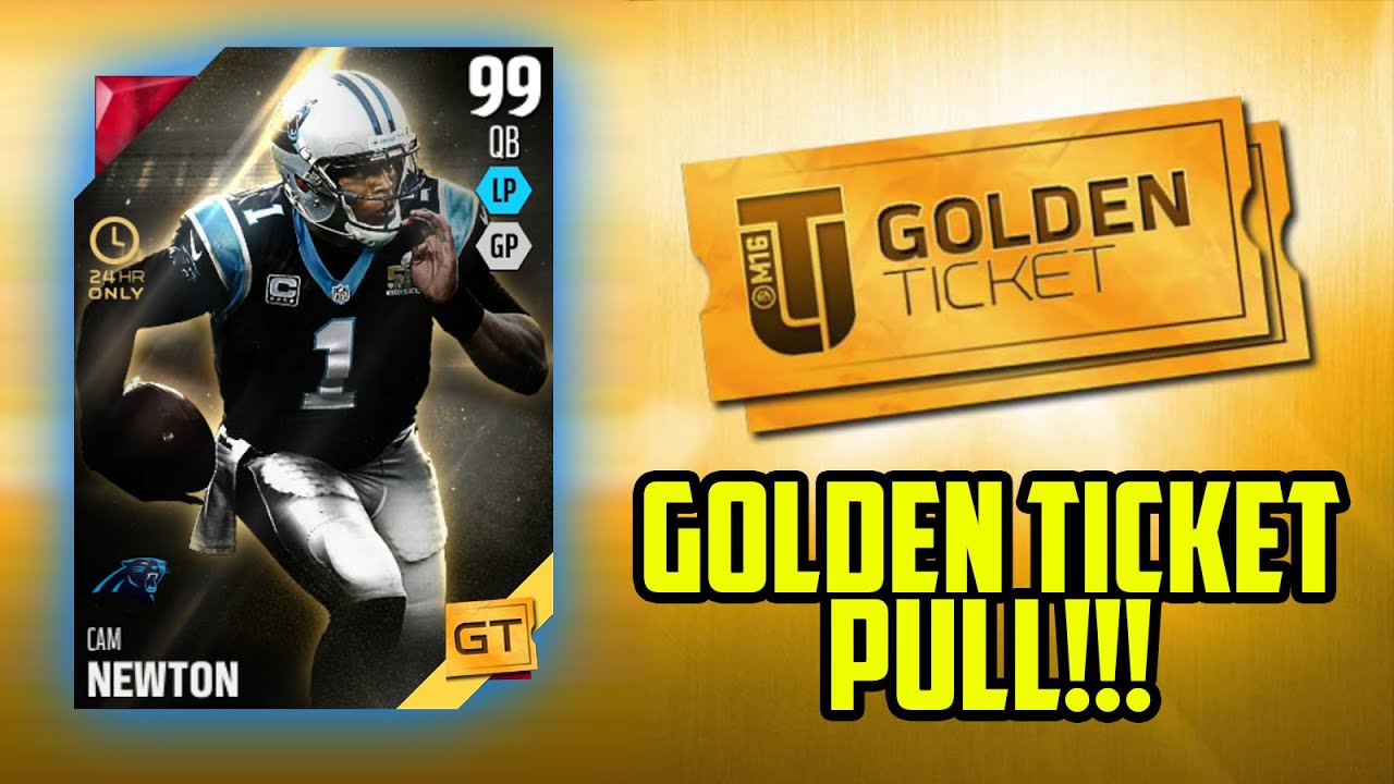 MADDEN 16 GOLDEN TICKET PULL!!! CAM NEWTON!!! MY FIRST GT!!!
