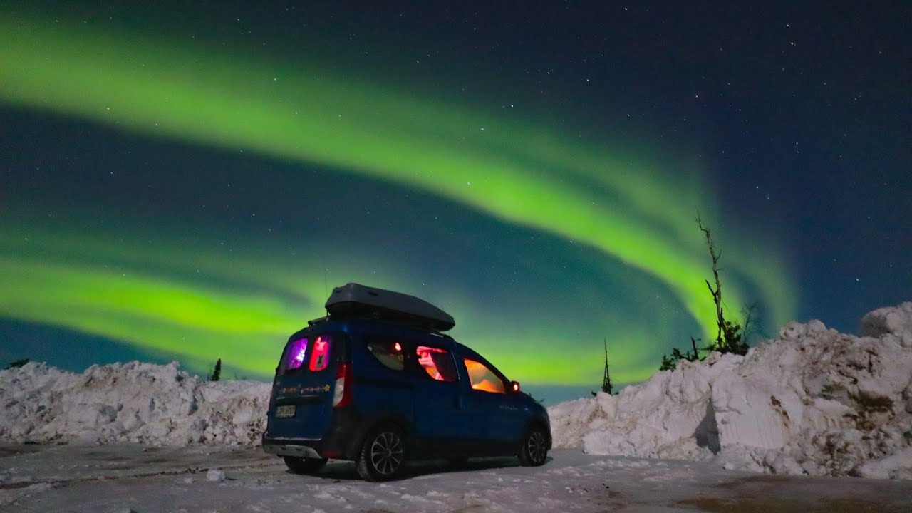 🤩Mega NORDLICHTER beim WINTERCAMPING [F8] Abenteuer POLARKREIS im WINTER🥶