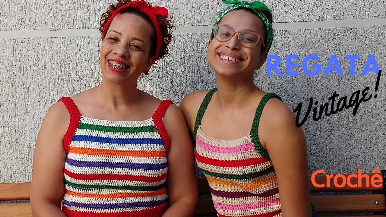 Regata Vintage ♥ Modelagem em Crochê ♥ Cava Americana