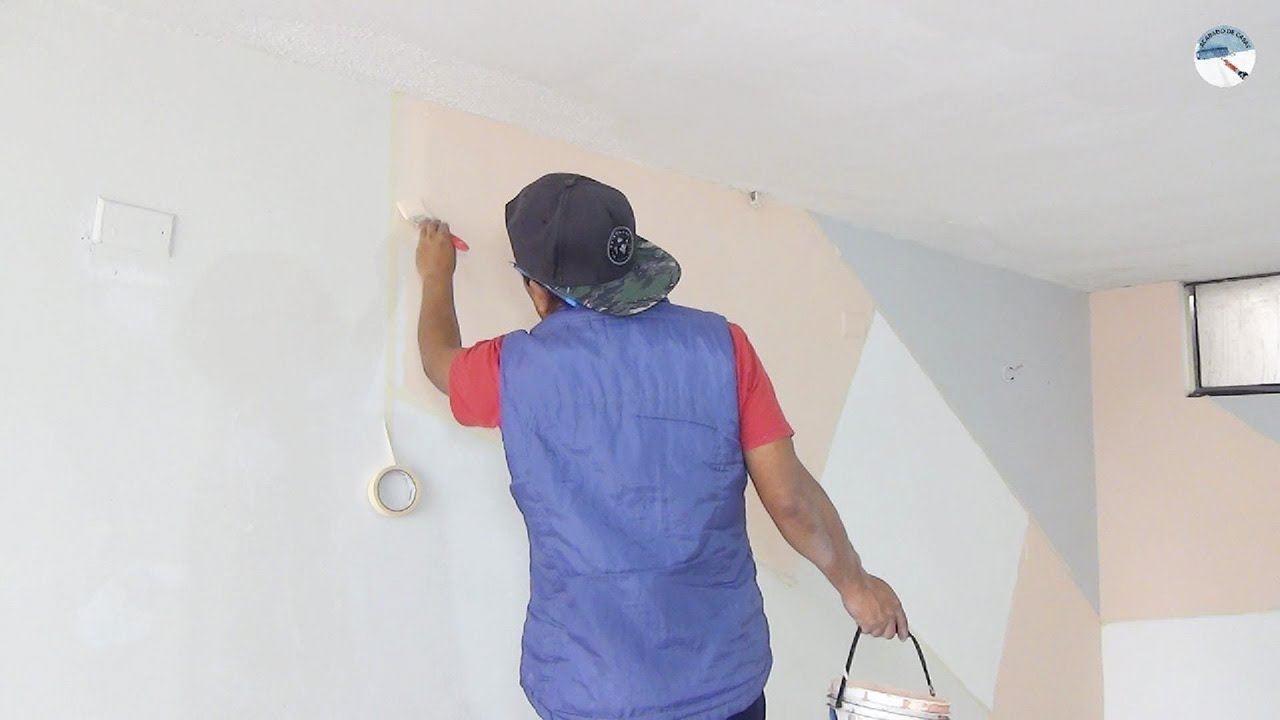 Cómo pintar diseños geométricos en paredes 🎨 Paso a paso con brocha y cinta masking