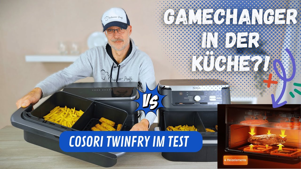 Neue COSORI TwinFry Heißluftfritteuse Test ✅ Der beste Ofen-Ersatz? Praxistest mit Ninja Flexdrawer!