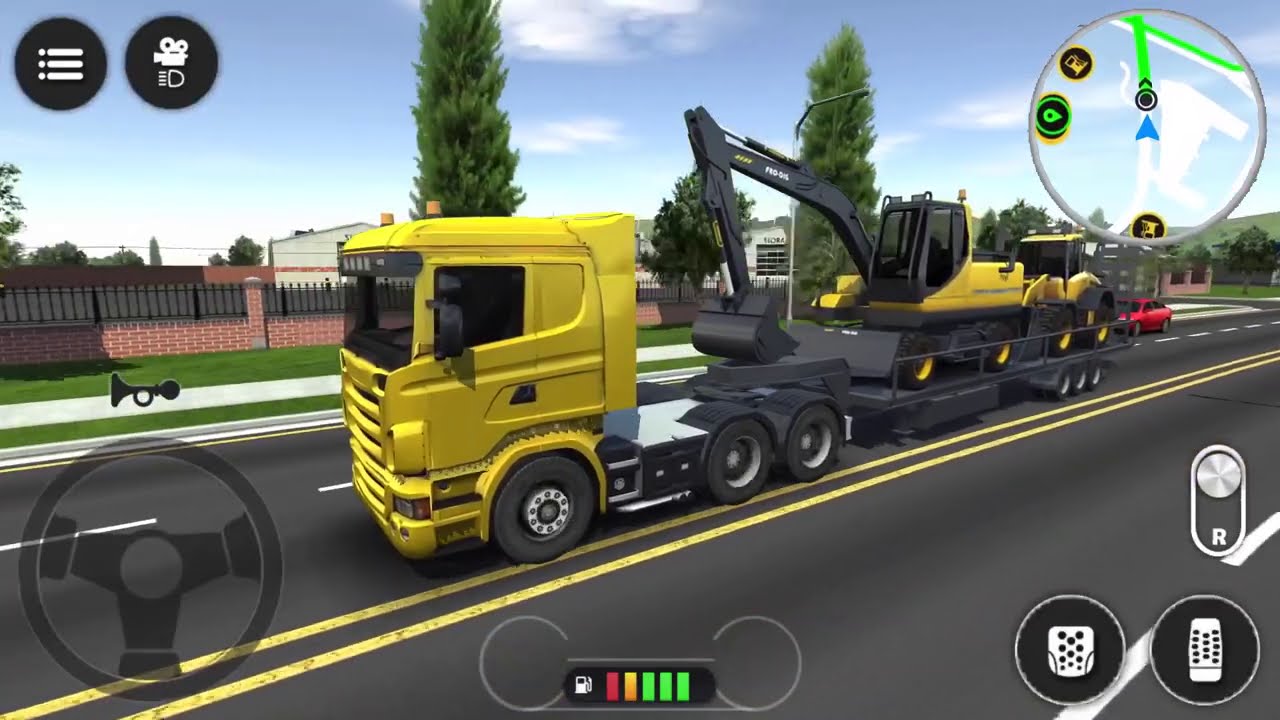 Xe tải đầu kéo chở máy xúc, xe lu ra công trường | Gió Núi