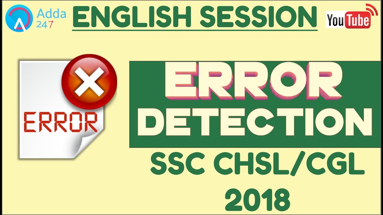 SSC CHSL 2018,  SSC CGL MAINS | Error Detection | English | Online Coaching For SSC CGL