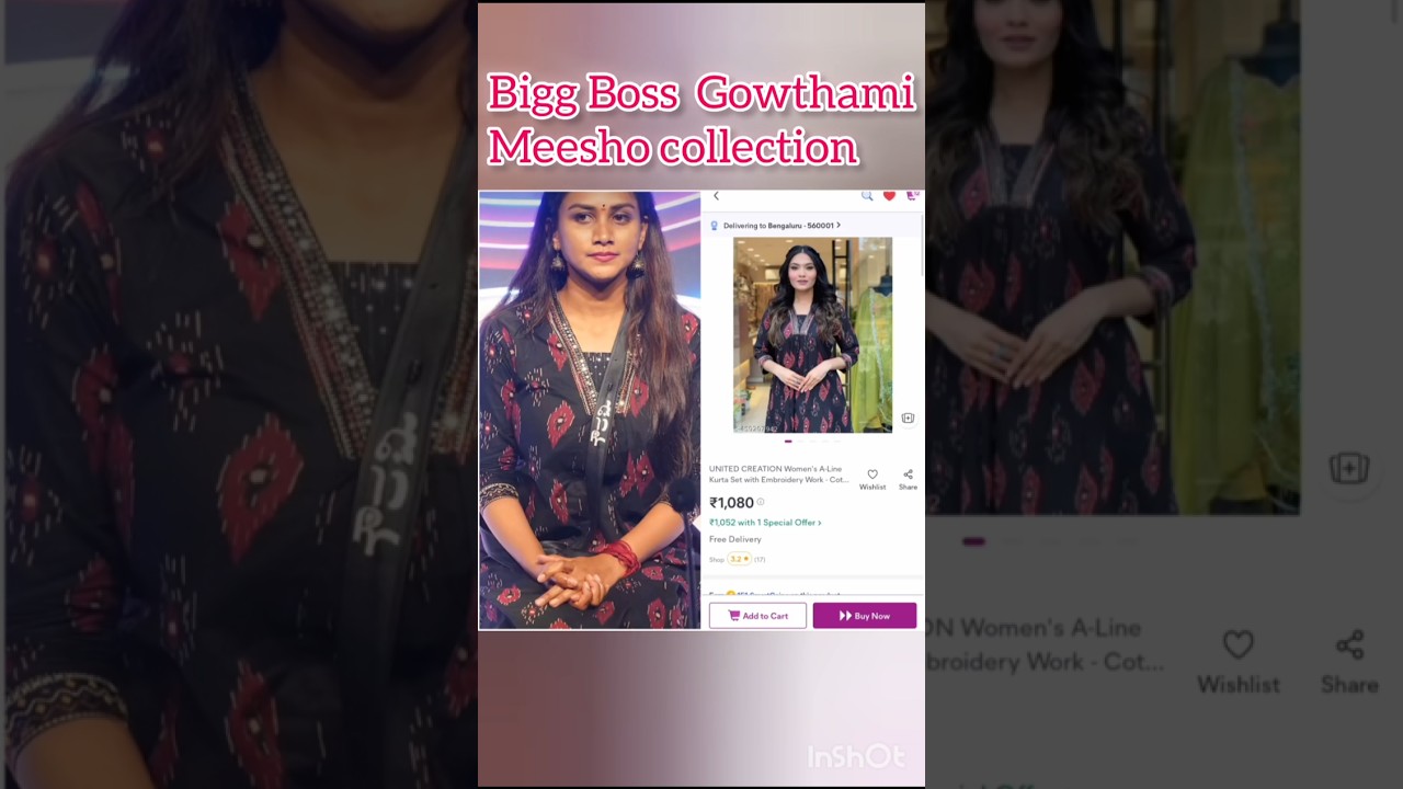 Bigg Boss gauthami jadav #beautiful #kurtaset #meesho #biggboss  #shorts #ytshorts #subscribe