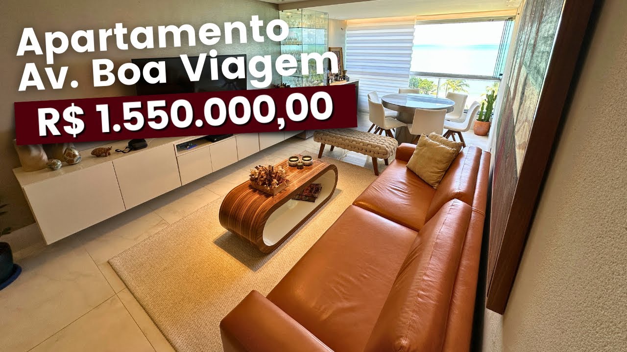Apartamento de Luxo Beira-Mar em Boa Viagem | 189m², 4 Quartos, Decorado e Exclusivo!