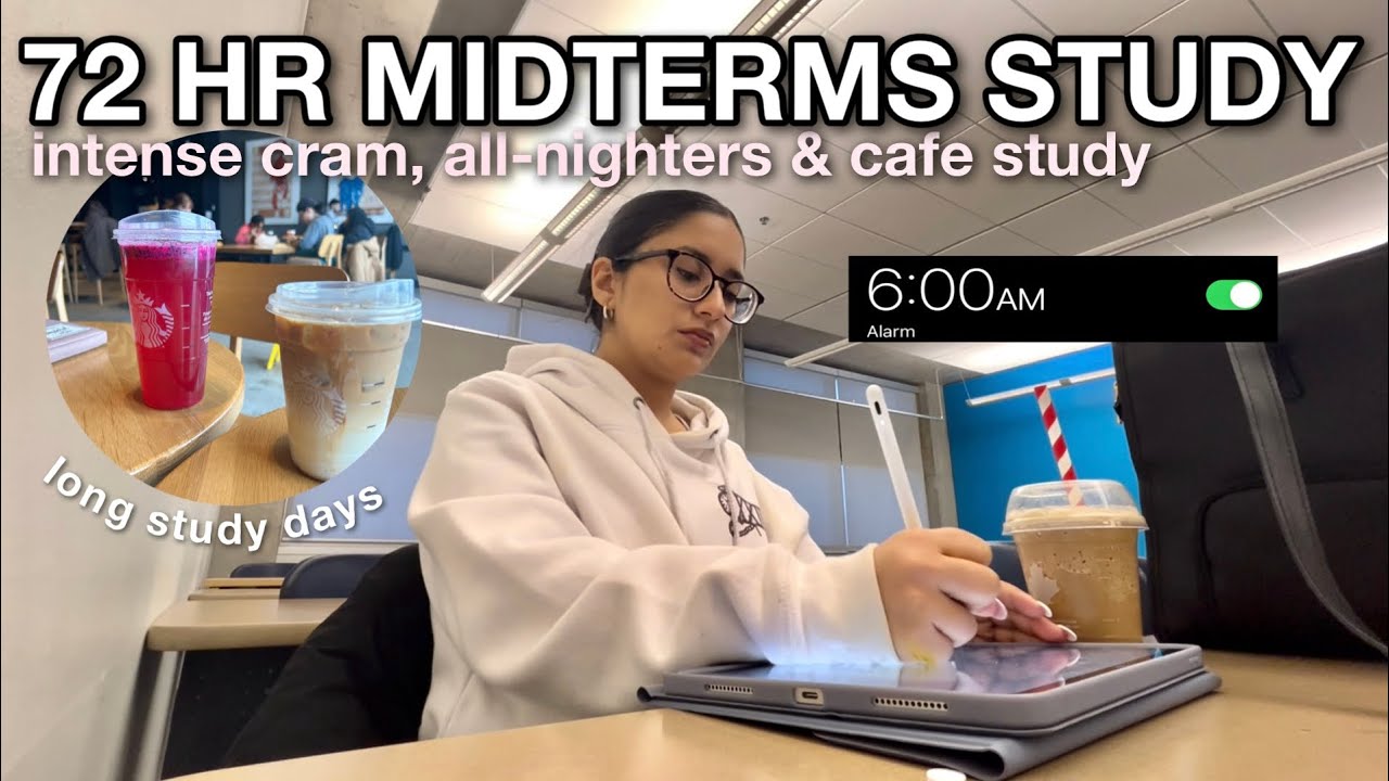 72 HR MIDTERMS study vlog | how i study, long library study, study with me