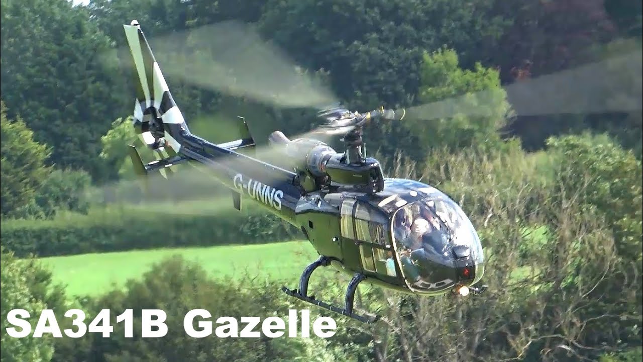 SA341B Gazelle AH1 startup takeoff and landing G-UNNS