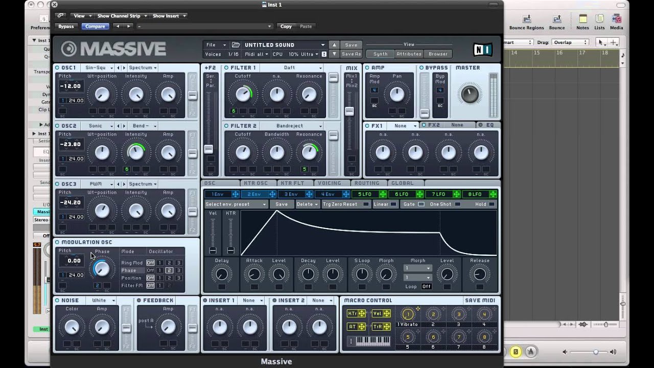 Drum & Bass Reese In Massive - Heavy Modulated Reese Bass With Raspy Top