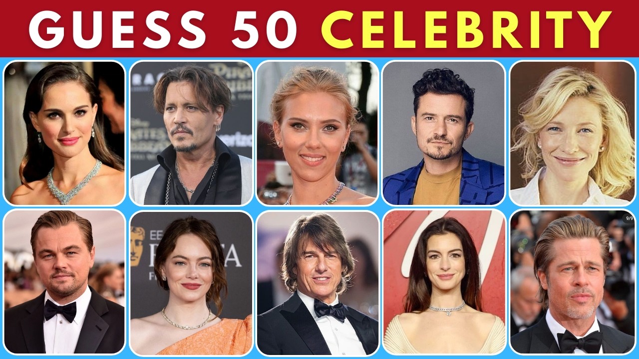 Guess the Celebrity in 3 Seconds | 50 Most Famous People