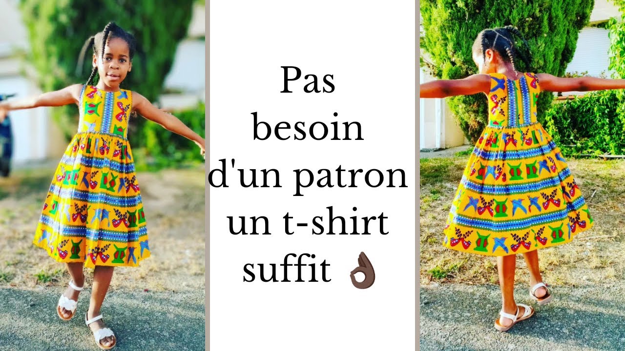 DIY TUTO COUTURE / comment Coudre une robe pour fillette &agrave; partir d'un t-shirt (sans patron )