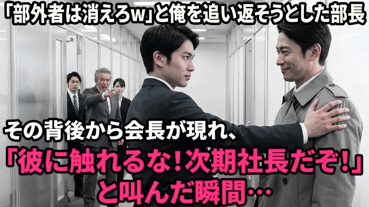 【スカッと】本社に戻った俺に部長「部外者は帰れw」俺「はい」→直後、会長が現れ「次期社長になんてことを！」と部長を殴り飛ばし…【感動する話】