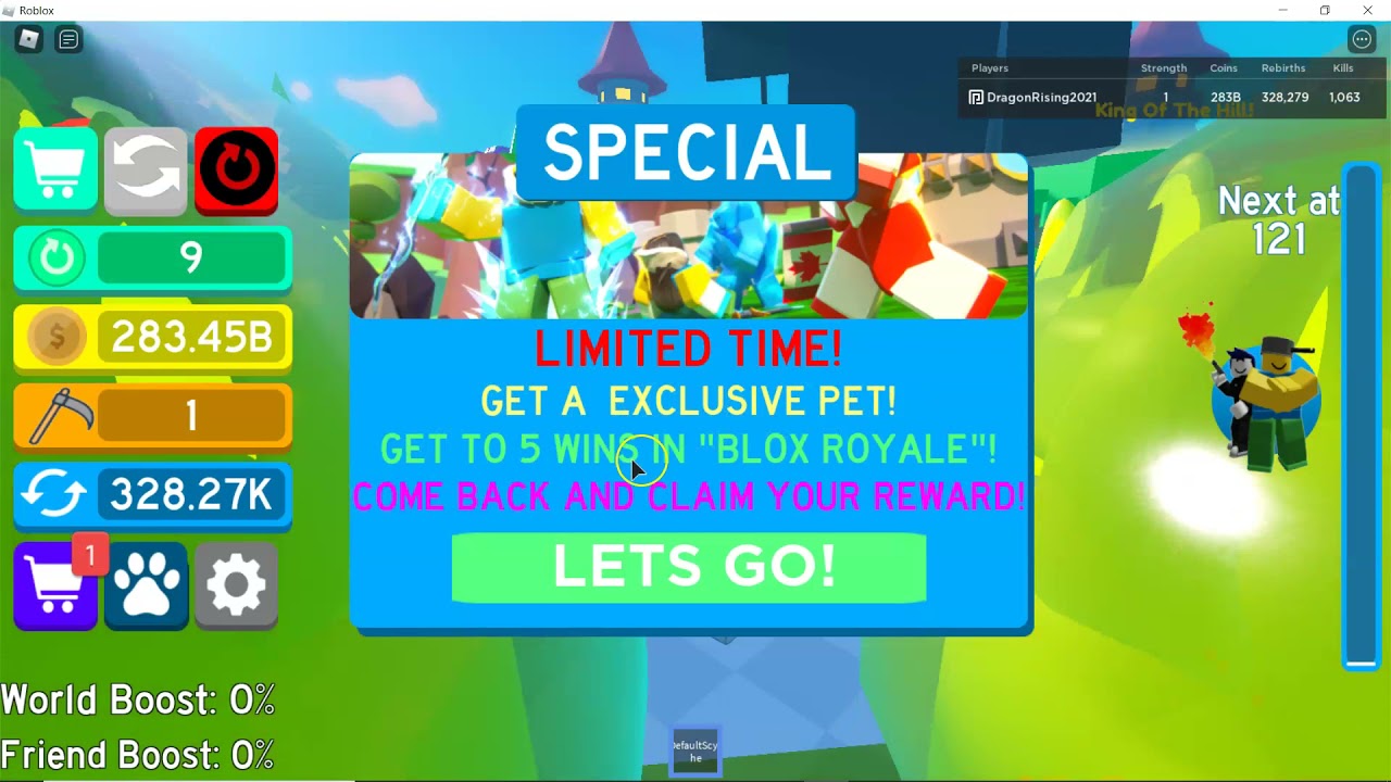 scythe simulator free pet from blox royal