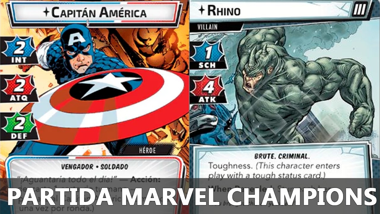 Partida del Capitán America contra Rhino a Marvel Champions