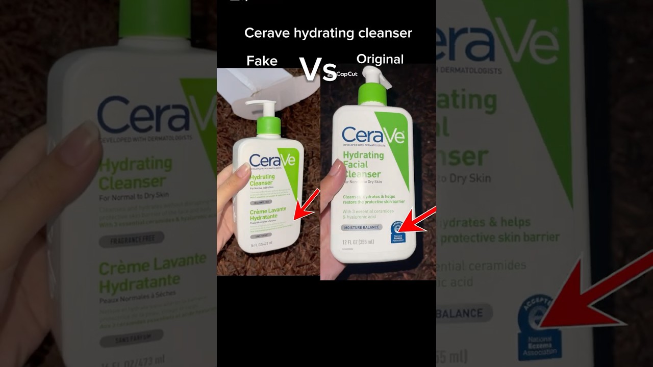Cerave hydrating cleanser fake VS original/Cerave  #ceraveskincare #fakevsoriginal #ceraveskincare
