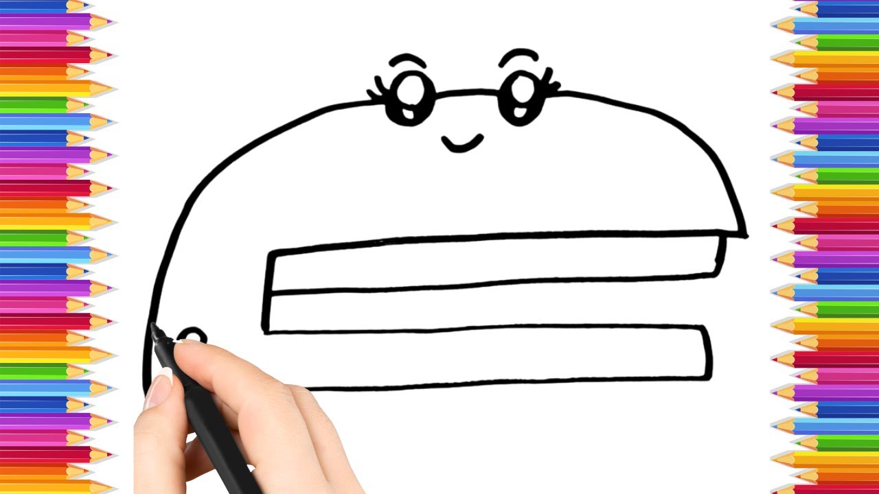 How To Draw cute  extra pin Drawing, Painting & Coloring For Kids and Toddlers_ Child Art 🐋🌈🎨