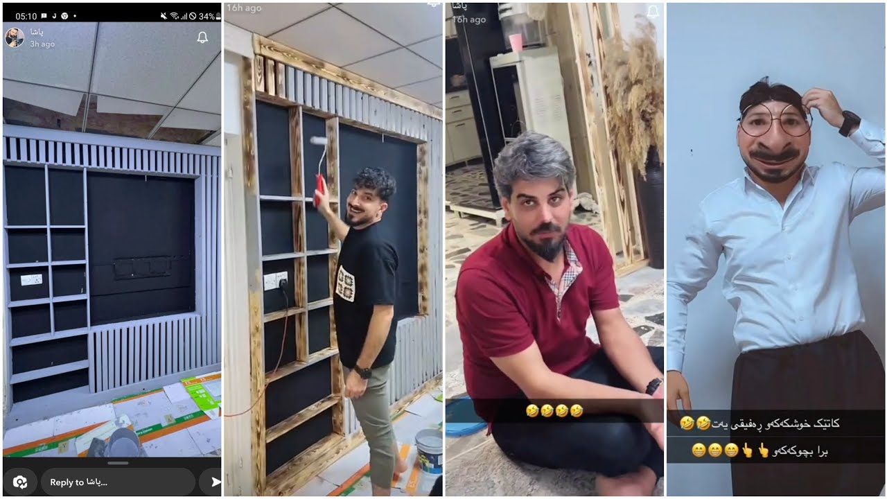 پاشا و هاوڕێکانی چی بەزمی 🔴🔷️بۆیاخ کردنەکەی مالی دەشتی چی پەندێکیان پێ داوە چۆن قەلەقیان کردوە🤣😂😅