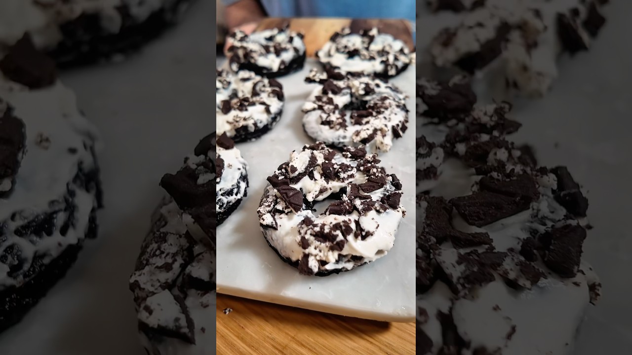 DONUTS OREO PROTEICOS 💪🏻🍩#protein #fit #recetasfit #Fitness #Donuts #oreo #postres #receta