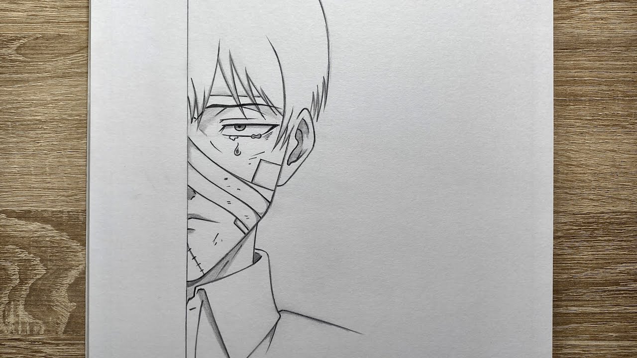 How to draw Levi half face step by step | Attack On Titan