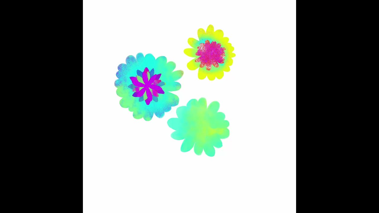 Green and blue colorful flowers | Timelapse digital art using Adobe Fresco on my iPhone.