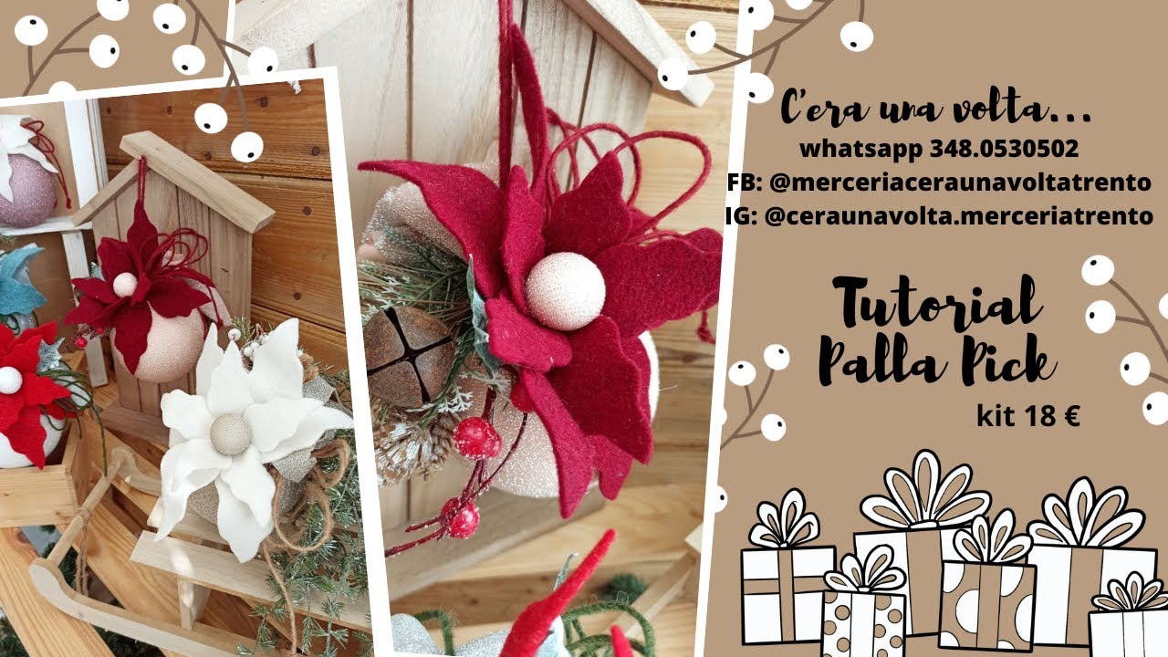 TUTORIAL PALLA PICK - palla con stella di Natale in feltro
