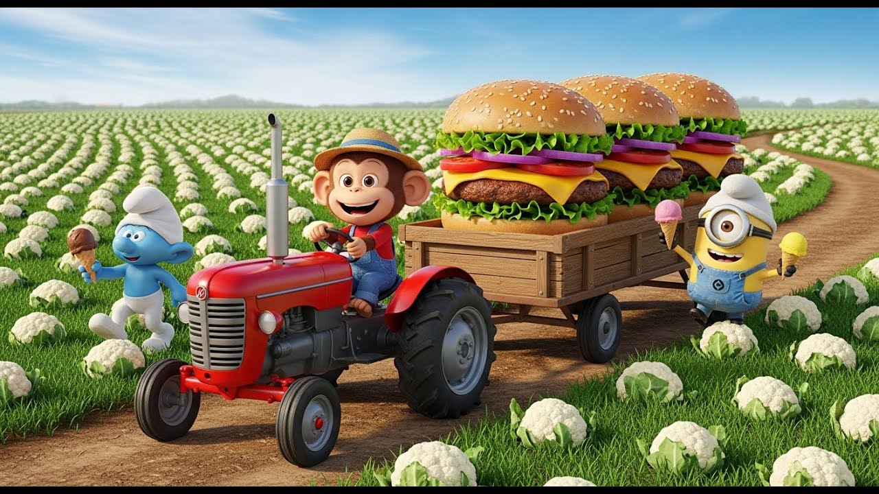 BiBi Monkey & The Big Harvest Tractor Adventure 🌽🚜🐒 | Monkey Family