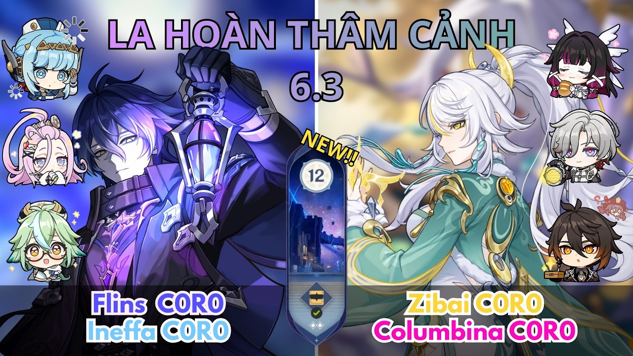 La Hoàn Mới 6.3 (Spiral Abyss) | Tầng 12 | Flins x Ineffa & Zibai x Columbina l | Genshin Impact