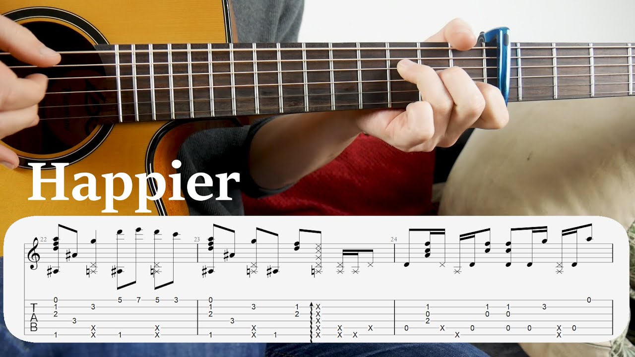 Learn to Play - Happier (Marshmello ft. Bastille) - Fingerstyle Guitar Tutorial