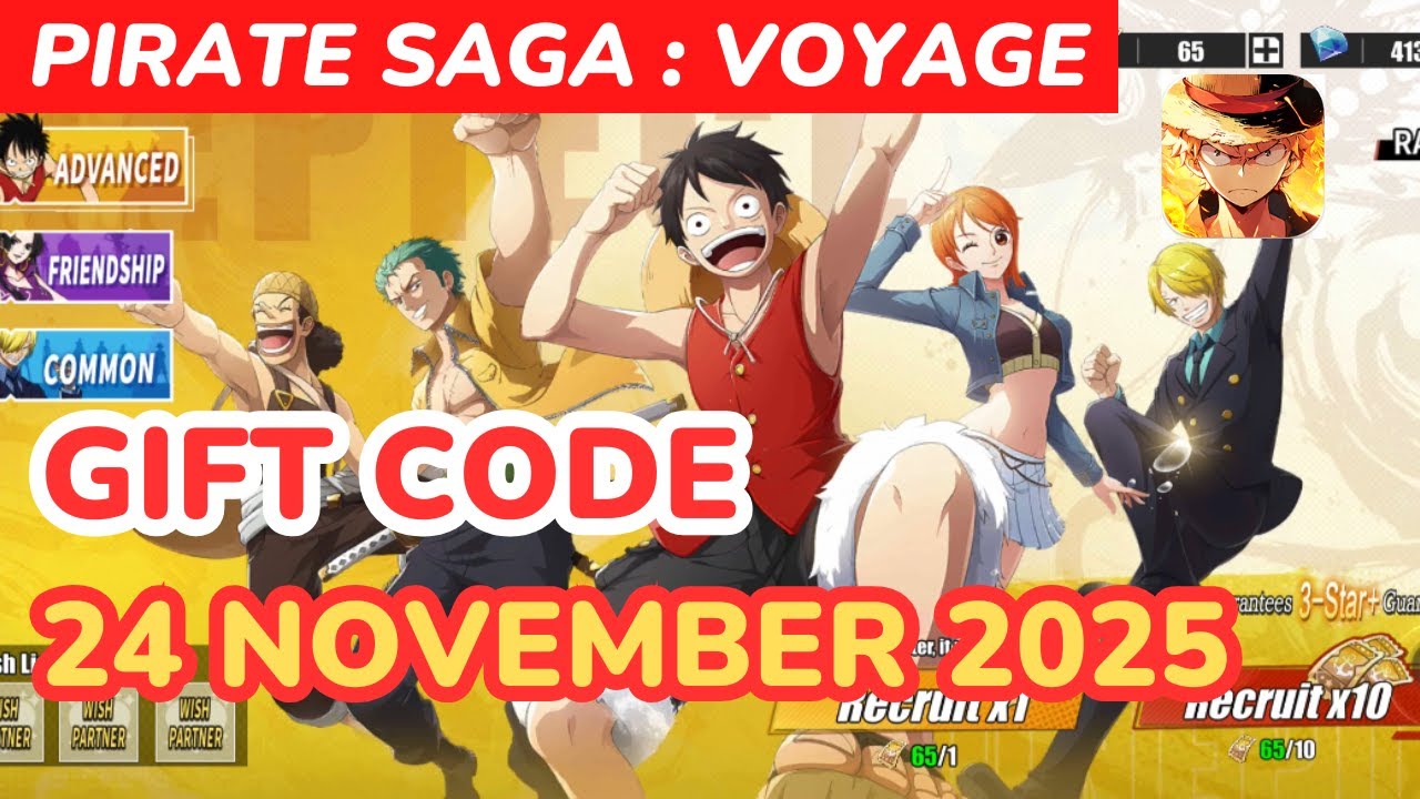 GIFT CODE : 24 NOVEMBER 2025 | PIRATE SAGA : VOYAGE