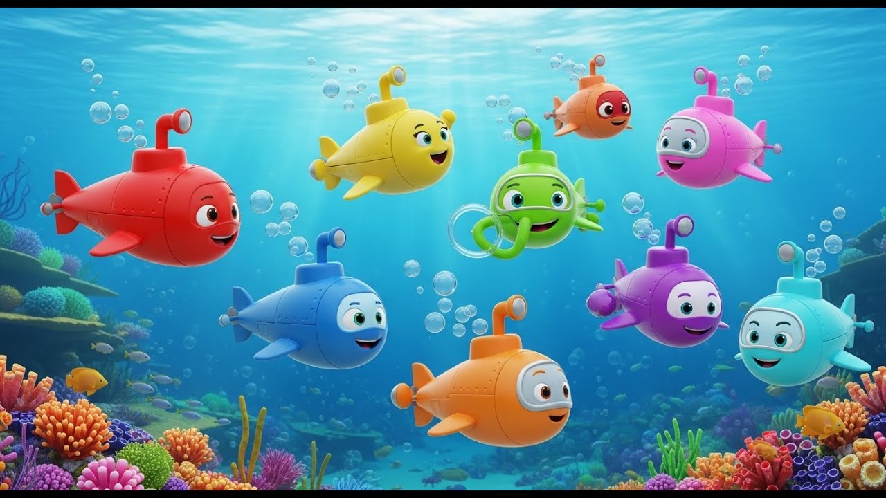 Ocho Pequeños Submarinos de Juguete Bucean | Canciones Infantiles del Mar