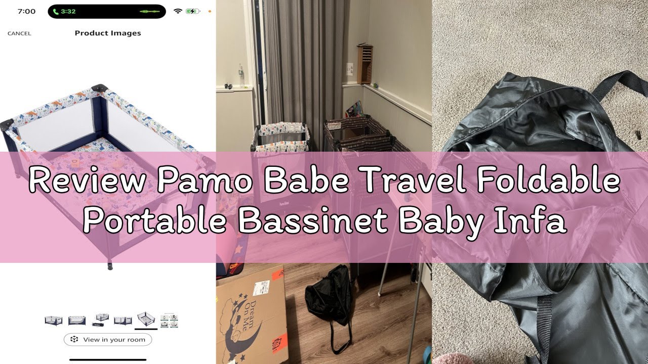 Review Pamo Babe Travel Foldable Portable Bassinet Baby Infant Comfortable Play Yard Crib Cot with S