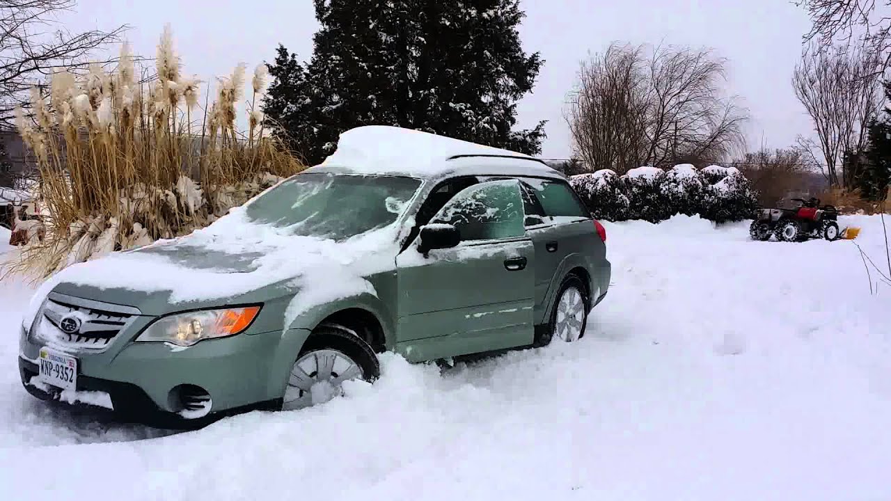 2009 Subaru Outback in deep snow