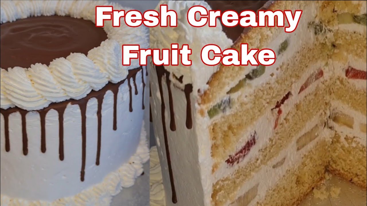 Easy Fresh Fruit Cake 🍓 Strawberry Kiwi Cream Cake