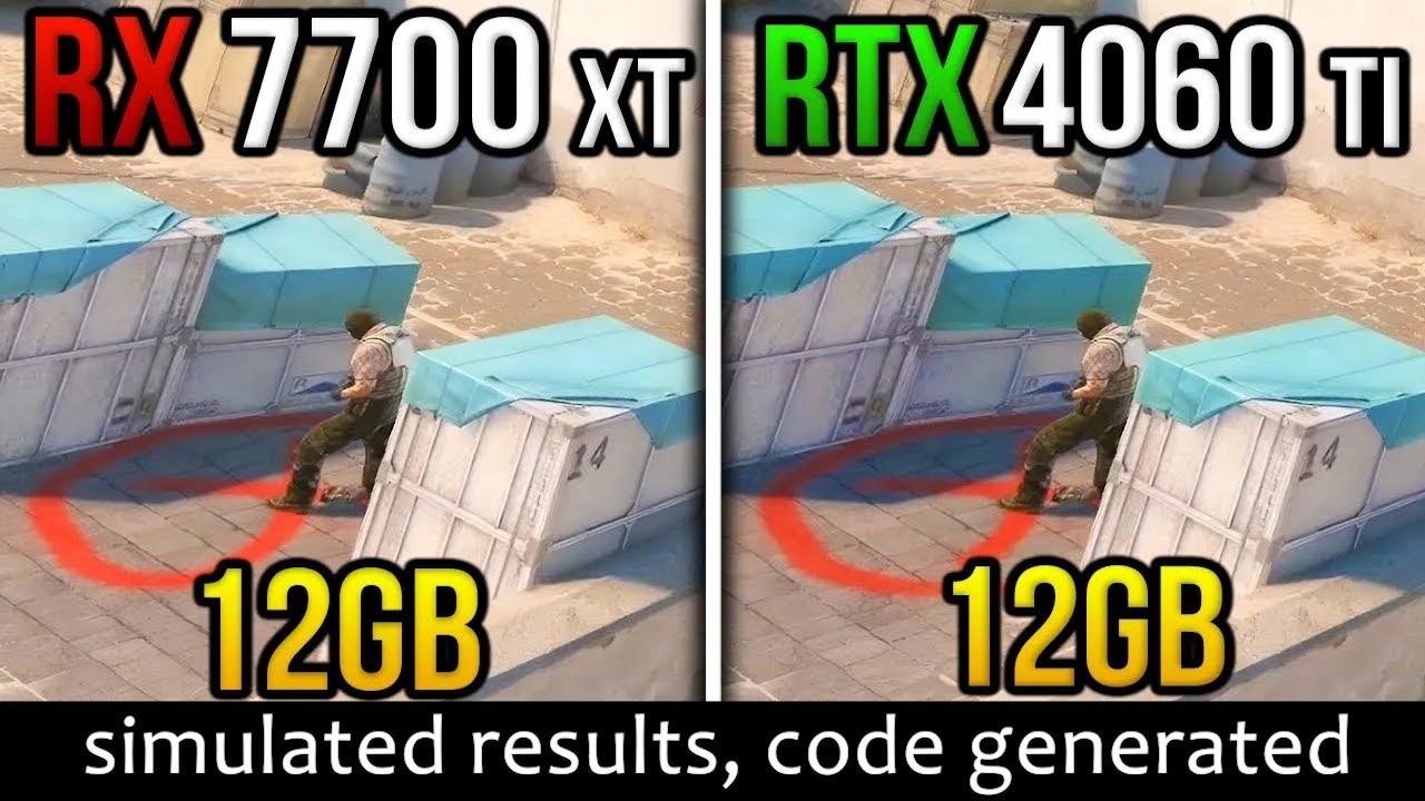 RX 7700 XT vs RTX 4060 Ti Counter-Strike 2 Performance Test (simulated results)