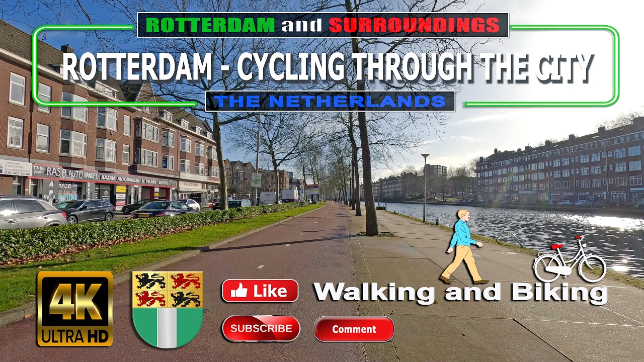 ROTTERDAM - CYCLING THROUGH THE CITY (The Netherlands) Walking and Cycling