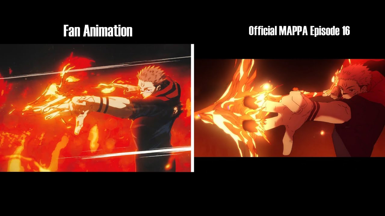 Fan Animation vs MAPPA Official - Sukuna vs Jogo [Shibuya Arc]