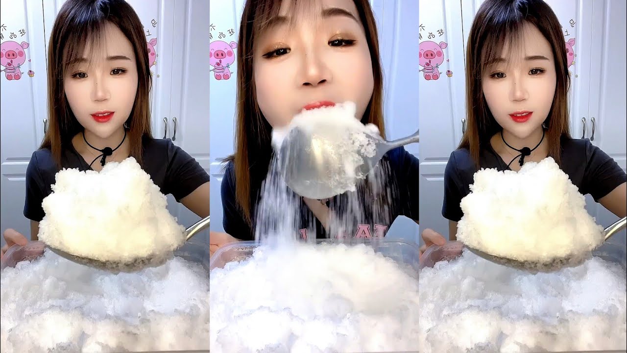 ASMR WHITE ICE EATING / ICE EATING. YY