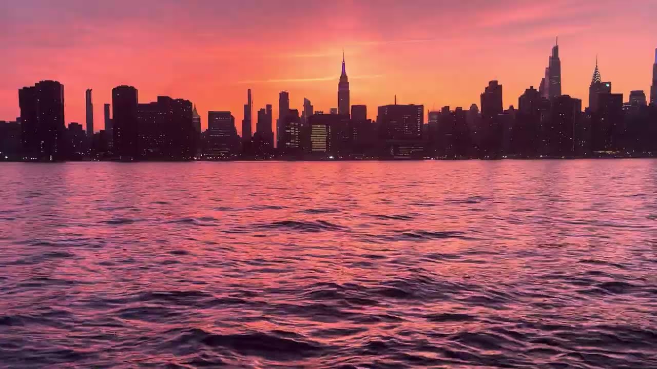 nyc skyline sunset