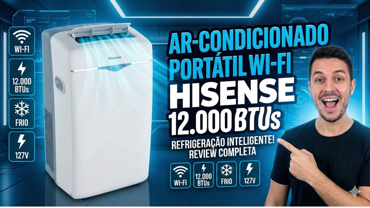 Ar Condicionado Portátil Hisense 12.000 BTUs Wi-Fi ❄️ Vale a Pena 2026 ? Review Completo!
