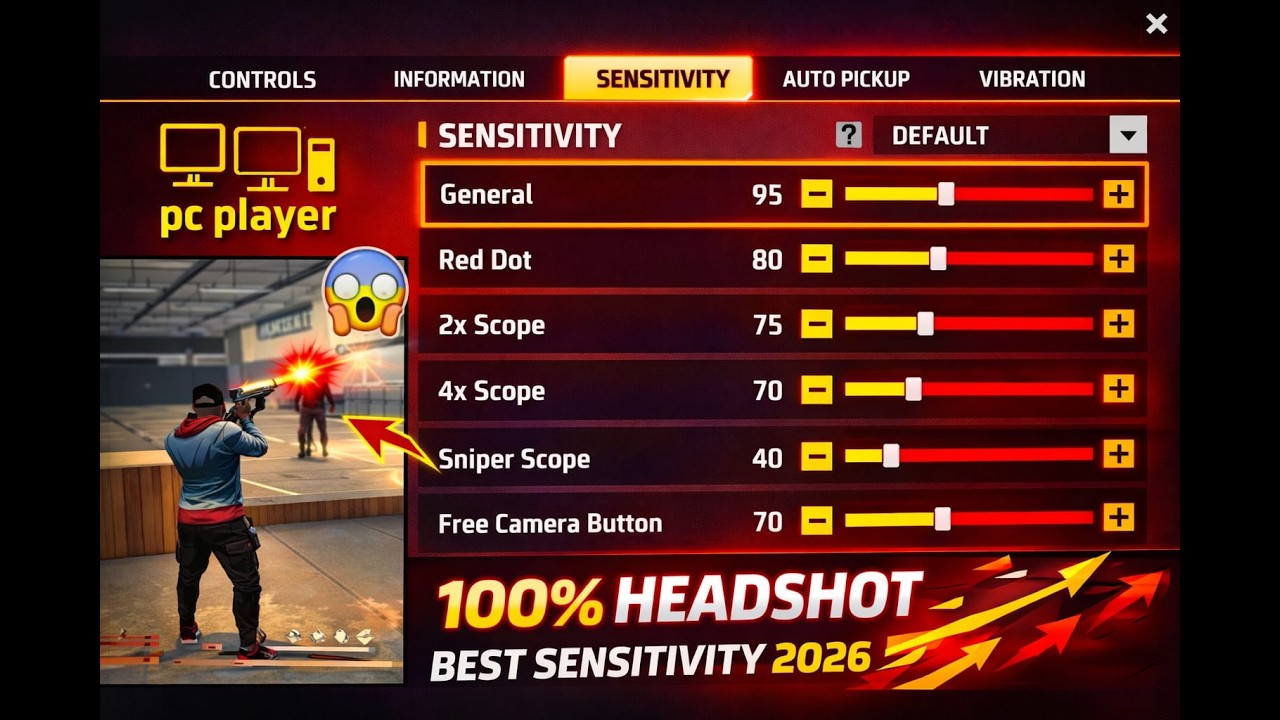 Best Sensitivity for PC & Emulator Players in 2026 | Garena Free Fire Settings | @xtremesushantyt011
