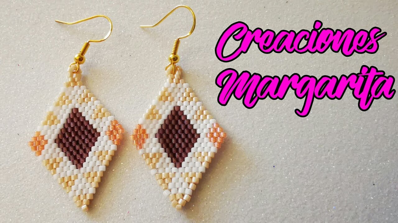 PENDIENTES DE MIYUKI ||ARETES  BRICK STITCH || PUNTADA LADRILLO