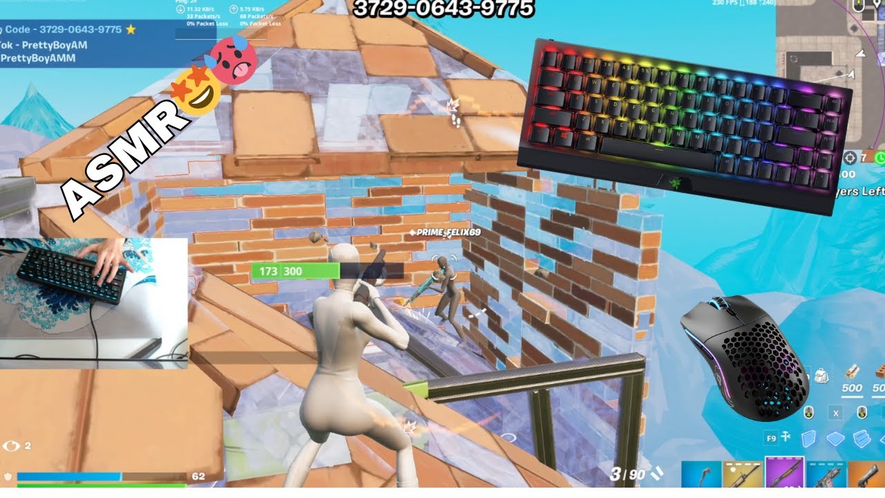 Razer Blackwidow V3 Mini🥵🤩Fortnite Keyboard ASMR Sounds Smooth 240FPS 4K