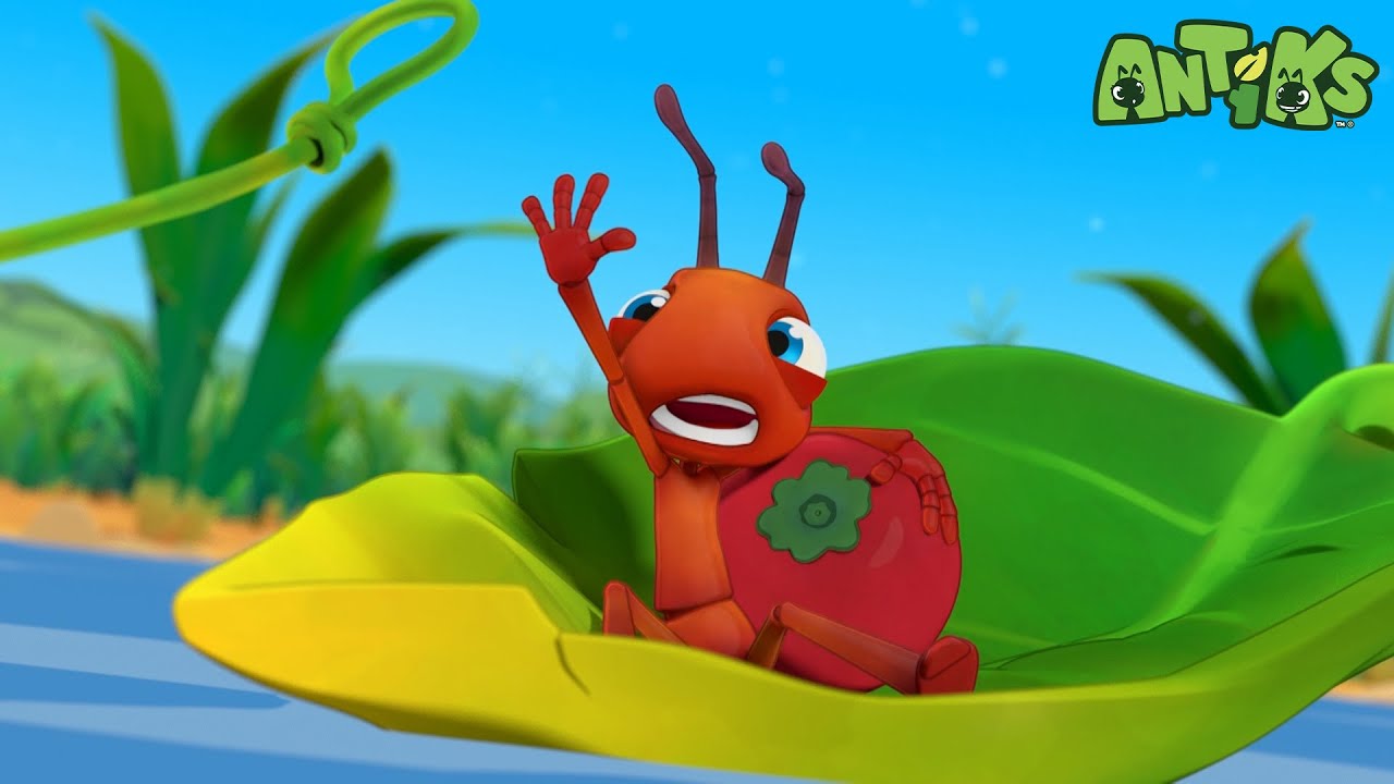 Row, Row, Row Your Leaf | 🐛 Antiks & Insectibles 🐜 | Funny Cartoons for Kids | Moonbug