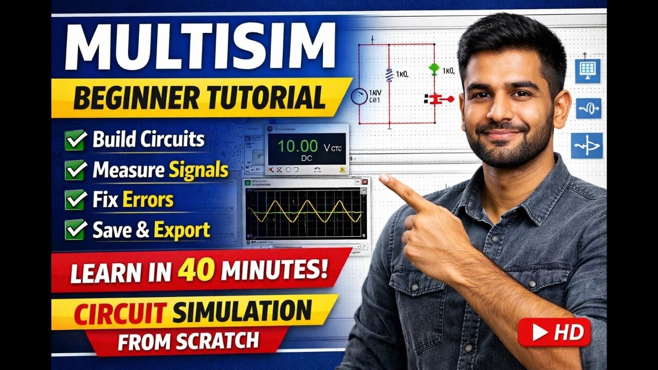 Multisim Beginner Tutorial for Beginners | Learn Circuit Simulation from Scratch (40 Min)