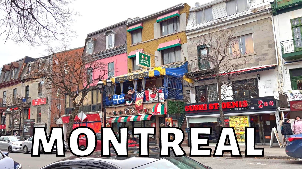 Montreal Walk : Saint Denis Street from Berri-UQAM to Rosemont in December 2022